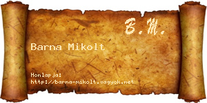 Barna Mikolt névjegykártya